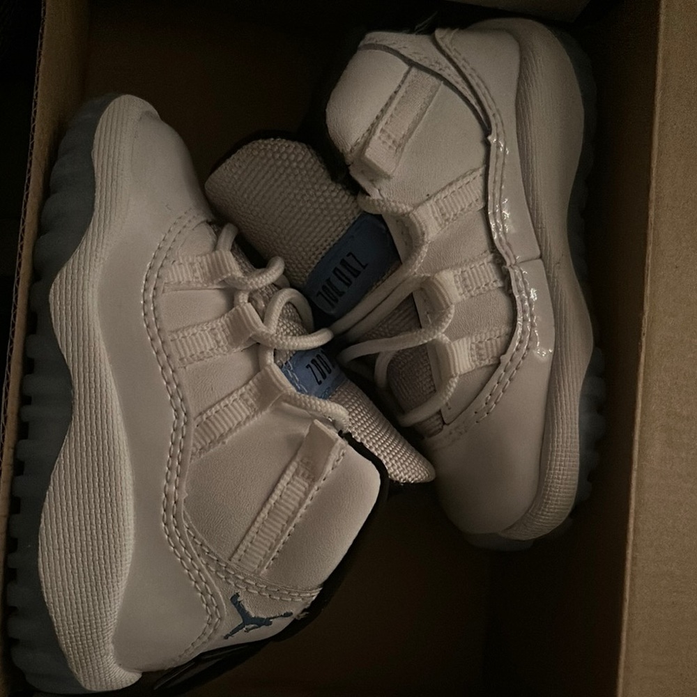 Kids White and Blue Sneakers